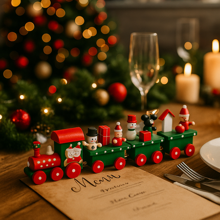 Adorno de Navidad Tren de Madera Decorativo