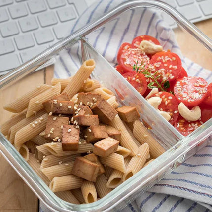 Conjunto de Recipientes Organizadores de Vidrio Templado con Tapa Antiderrame