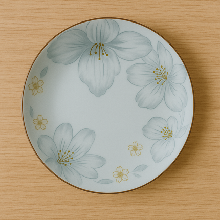 Kit 10 Platos de Cerámica Sakura con Pintura Artesanal